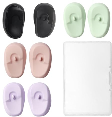 8pcs Protege Oreilles, cache-oreilles étanches en silicone pour le lavage des cheveuxCache Oreilles pour Coiffure,Protection Oreille,Bouclier d'oreille de teinture de cheveux et protection(5,5 x 8 cm)