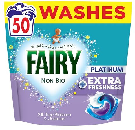 Fairy Non Bio Silk Tree Blossom & Jasmine Washing Liquid Pods, Voted No1 for Sensitive Skin 50 Washes