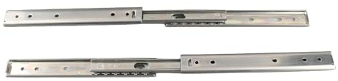 Guide scorrevoli per cassetti, 200 mm, ad estensione completa, 3 pieghe, in acciaio laminato a freddo, montaggio laterale non staccabile, con cuscinetti a sfera, per macchine da gioco ed elettronica