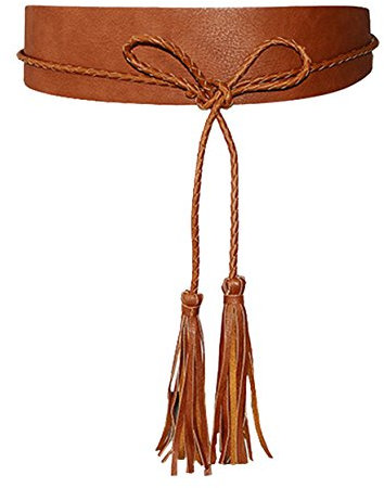 Cheerlife Damen Taille Stretchgürtel Breiter Hüftgürtel Gürtel Taillengürtel Wickelgürtel Bindegürtel Ledergürtel Braun