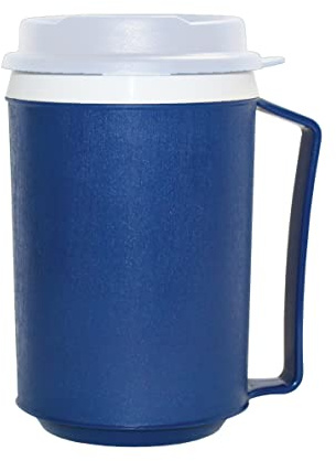Rehabilitation Advantage Plastic Insulated Blue Mug with White Tumbler Lid (12oz)
