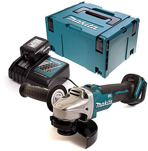 Makita DGA504Z 18V Angle Grinder with 1 x 3Ah Battery, Charger, Case & Inlay