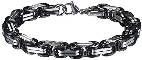 OIDEA Herren Königskette Armband Edelstahl: Punk Schwere Armkette Breite Metallarmband Armschmuck Armreif Schwarz Silber Gold Königsarmband Byzantinischem Charmsarmband Herrenarmband