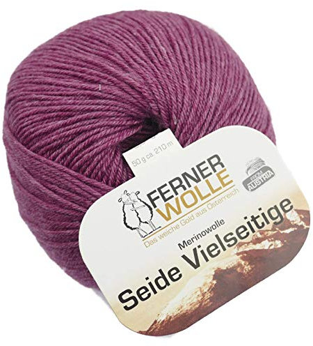 Ferner Wolle Merinowolle Seide Vielseitige V908, 50g weiche Premium Sockenwolle mit Seide und Merino zum Stricken & Häkeln