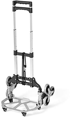 GOPLUS Vielseitiger Treppensteiger, Faltbarer Sackkarre mit 10 Rädern und elastischem Seil, Transportkarre mit einziehbarem Griff zum Treppensteigen und Ebenen Untergrund