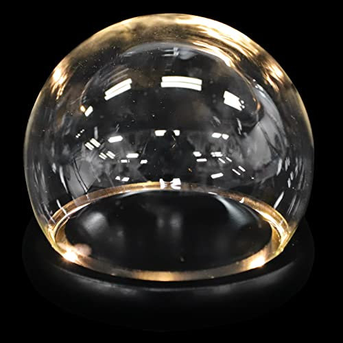 Cas D' Affichage de de La Cloche de Verre 4. 72 Affichage en Verre Cloche avec Base de Bois Dome de Verre Cloche pour Le Décor D' intérieur de Bureau