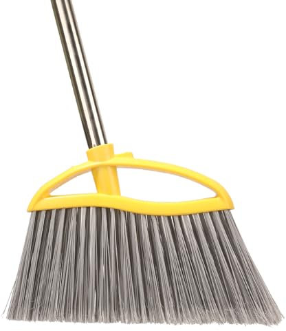 Escoba angular para interior, hogar, cocina, habitación, oficina, vestíbulo, escoba resistente al aire libre... (al aire libre)