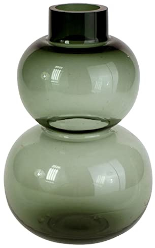 Werner Voss GmbH Bubble Vase grau Glas H=29 cm Retro Vintage Blumen Tisch Deko modern Kugel Wohn