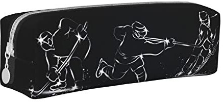 HAOSOFT Federmäppchen Eishockeyspieler Eishockey Federmappe Etui für Jungen Mädchen Große Schulsachen Federtasche Schulmäppchen Mäppchen für Schule