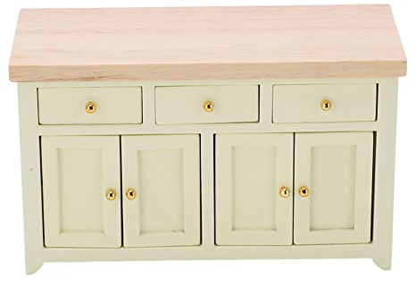 Puppenhausschrank, aus Holz, Creme Farben, Puppenhausmobel, mit Regal, f¨¹r Puppenhaus, Familien, Wohnzimmer, K¨¹Che, Kinderzimmer