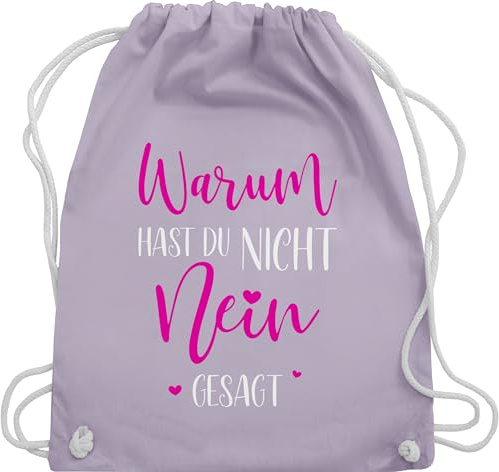 Turnbeutel Rucksack - Party Outfit - Warum hast du nicht nein gesagt I Schlager Geschenk Schlagerfans - Unisize - Pastell Lila - beutel schlagerparty stoffrucksack tasche schlagernacht stoffbeutel