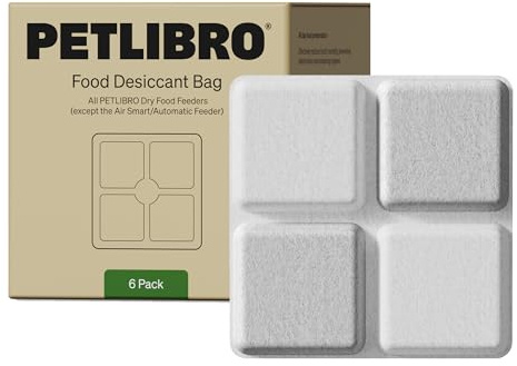 PETLIBRO Paquete de 6 Bolsas secas para comederos automáticos para Gatos y Perros, Mantiene la Comida Seca y Fresca, Juego de 3 Meses de Almohadillas desecantes de Repuesto adecuadas para AF005