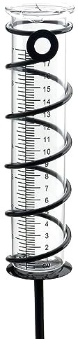 TNSLAND Outdoor Rain Gauge, Rain Gauge Glass Rain Gauge with 17 Clear Scale, Rain Meter, Weather Station, Water Meter for Garden and Patio