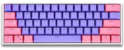 Catekro PBT Tastenkappen, Standard Doubleshot Tastenkappen-Set, OEM-Profil, Durchscheinende Tastenkappen für DIY Mechanische Tastatur (Rosa+Lila)