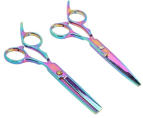 Forbici Professionali per Capelli 2 Pezzi, Forbici per Taglio Capelli, Cesoie per Parrucchiere, Cesoie per Sfoltire Ad Alta Nitidezza per Barbiere di Famiglia per Salone,