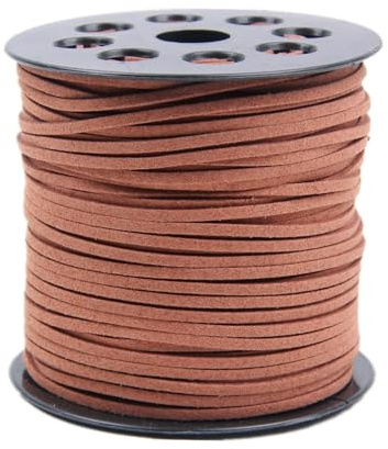 YdseozOA Corda in pelle scamosciata, 2,7 mm, corda in pelle scamosciata, 90 m, per braccialetto fai da te, collana, gioielli, artigianato, confezione regalo decorativa (marrone chiaro)