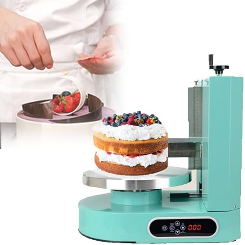NVYAZJ Electric Rotating Cake Frosting Machine, Cake Smoother Polishers with Applicable Size 4-12'' Aluminum Alloy Turntable Diameter 35cm Leakage Protection Waterproof Panel