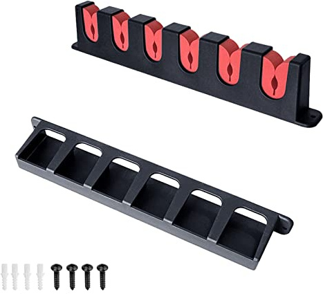 Dirfuny Angelhalter für Garage, horizontales Angelrutenregal, robust, tragbar, einfach zu montieren, Wandhalterung, Angelruten-Wandhalter, hält bis zu 6 Ruten