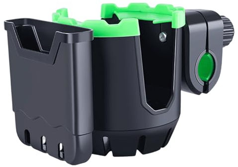 Fahrrad-Wasserflaschenhalter, Fahrrad-Getränkehalter mit Handy-Aufbewahrung, drehbarer Flaschenhalter für Mountainbikes, Motorräder und mehr Bike Tasche (Green, One Size)
