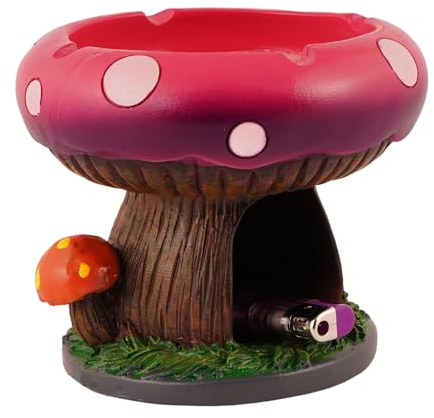 Trendy Zone 21 Mega Mushroom Ashtray - 4.5 Inches Tall, Lighter Stash Spot, Stylish Design - Ideal Home and Office Desktop Decor