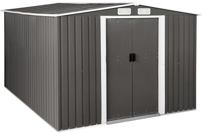 Uniprodo Abri de Jardin en Métal - 313 x 179 x 258 cm, Cabane de Jardin Metal, Abri de Jardin en Acier Galvanisé, Cabanon de Jardin