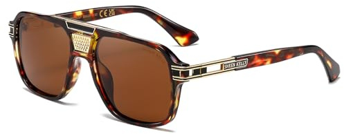 SHEEN KELLY Occhiali da sole vintage polarizzati stile pilota per donne uomini stile anni '70 Occhiali da vista decorazione in metallo progettato Shades