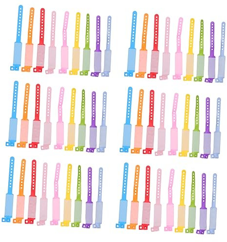Gogogmee 100stücke Pvc Armband Zum Beschreiben Verstellbares Reißfestes Junge Mädchen-id Sicherheitsarmband Mit Kindersicherem Verschluss Buntes Anti-verlust Einweg-eventarmband Geeignet Fü
