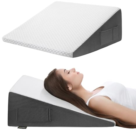 Cozymaker 25,4 cm Bettkeilkissen zum Schlafen nach Operationen, Rückenstütze, Beinerhöhung, Gerd Acid Reflux, Nackenschmerzen, Schnarchen, kühlender Memory-Schaum, dreieckiger Neigungskeil