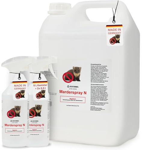 BIODELTA Marderspray Set 6 l - Marderabwehr und Marderschreck | Marderschutz mit Langzeitwirkung - vertreibt Marder ohne ihnen zu schaden - Blumenduft, fleckenfrei