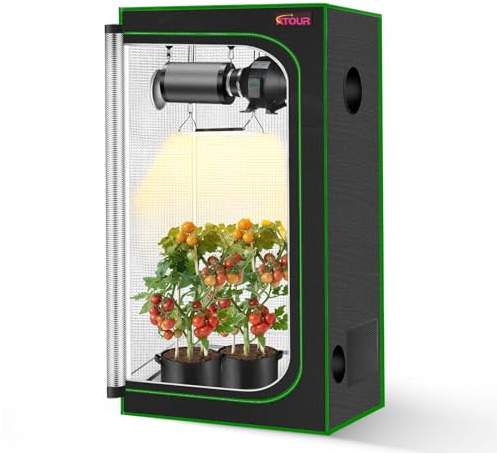 ATOUR 18X18X32 Grow Tent, High Reflectivity Mylar Indoor Grow Tent with Observation Window & Floor Tray, Heavy Duty Zipper Small Growing Tent, Professional Plant Tent for Hydroponic