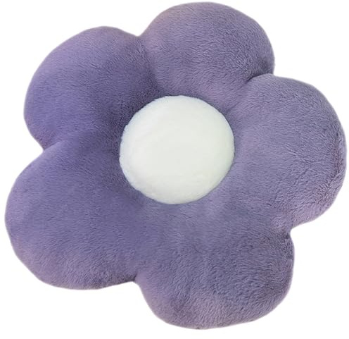 Toyhood Plush Chair Pad Fluffy Flower Shaped Cushion, Cute Daisy Shape Tatami Seating Pillow for Home Decoration (Purple)