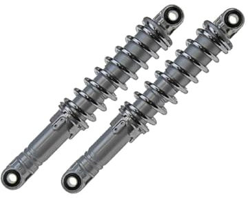 Stoßdämpfer Satz Grau/Chrom 310mm passend für Simson S50, S51, S53, SR50, KR51 Schwalbe – Einstellbare Federbeine passend für Mofa, Moped, Mokick