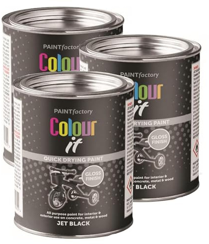 AOC24 - 300ml Jet Black Gloss Paint - Multi Surface Gloss Finish Black Paint - Quick Drying Paint Jet Black - All Purpose Paint for Interior & Exterior Used on Furniture, Concrete, Wood, Metal (3)