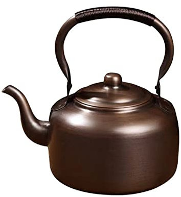ZATTYDV Wasserkocher 3L Vintage Kupfertopf Rotkupfer Kochkessel Heimteekanne für Gas-/Induktionsherd Tee-Ei Gesundheitsteekanne