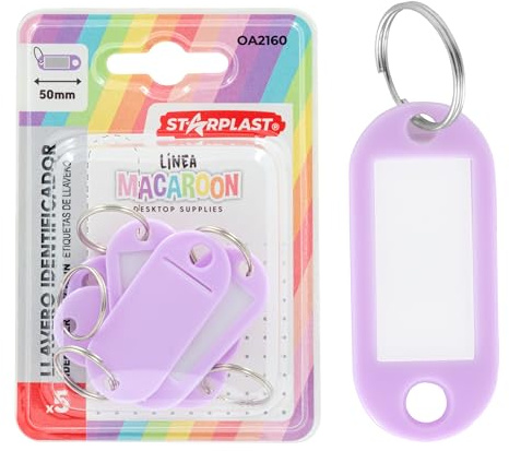 Starplast 30 llavero identificador - Etiqueta, llaves, Plástico, color pastel, 50 mm, accesorio, hogar, oficina, escolar - LILA