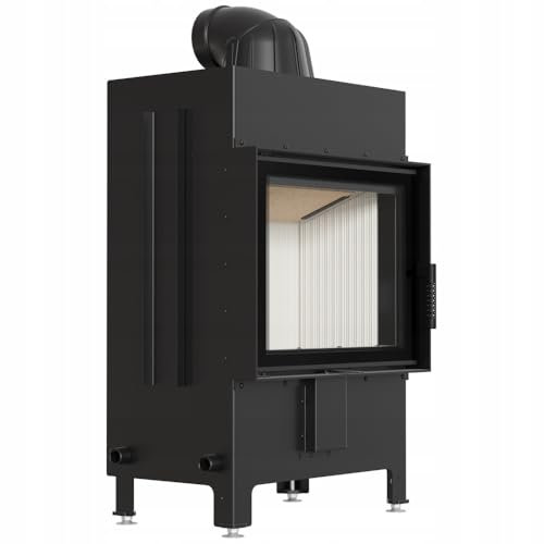 KRATKI Camino in acciaio 12 kw Lucy fi 200 con molla della porta Inserto camino BImSchV Livello 2 EEK Ecodesign