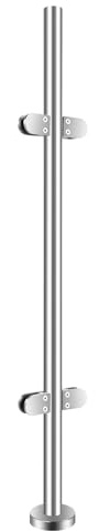 110 Cm Edelstahl GeläNderpfosten GeläNder Mittelpfosten/FußPfosten Glas Balkon Endpfosten/Balustraden Mittelpfosten Hochwertiges Material Hohe StabilitäT Klassische Optik Leicht (Mittelsäule)
