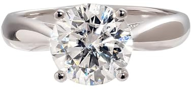 KnSam Au750 Weißgold Solitärring Echtschmuck, Hochzeitsring Solitärring mit Moissanit, 18K Freundschaftsringe, Weiß Gold, 52 (16.6)