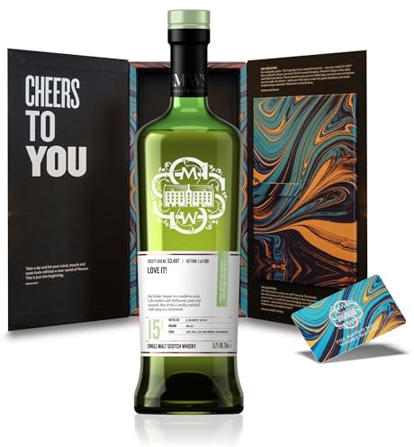 Scotch Malt Whisky Society 15 Year Old Islay Peated Single Malt Whisky | Includes 1-Year Exclusive SMWS Membership, 51.7% ABV Cask Strength, 70cl, Robust & Peaty with Smoky, Maritime Aromas
