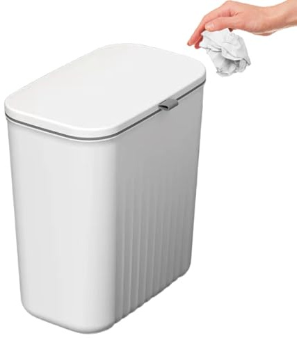 Tktouci Cubo De Basura De Pared - Cubo De Basura Con Tapa - Contenedor De Residuos Pequeño Antiolores Para Cocina Baño Lavandería Oficina Dormitorio,Para Cocina Baño Oficina Lavandería Dormitorio Bajo