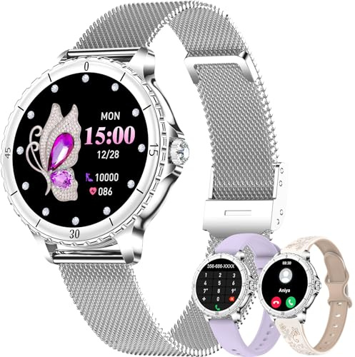 Betatree Smartwatch Donna Rotondo, 1,27 Orologio Smartwatch Donna con Chiamate, Fitness Tracker con Contapassi Sonno SpO2 Cardiofrequenzimetro, 110+ Sportive, IP68 Smart Watch per Android iOS