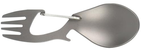 ORFOFE Forchetta Cucchiaio Titanio Multiuso per Campeggio con Apribottiglie Portatile Stoviglie Resistenti e Leggere per Escursionismo e Viaggi Outdoor
