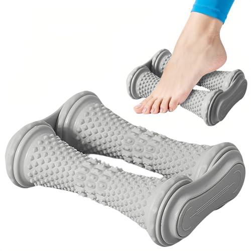 Fußmassagerolle für Plantarfasziitis,Faszienrolle Fuß,Portable Dual Fussroller Tragbarer Gummi Massagerolle für Plantarfasziitis,für Hand & Fuss, Fersenschmerzen, Stress Relief Entspannung