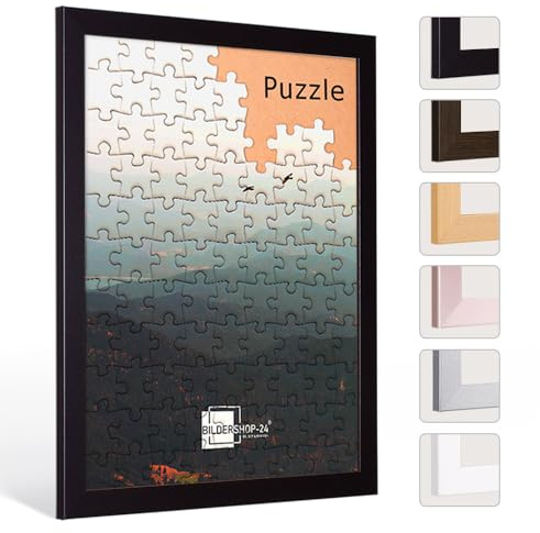 Bildershop-24 Puzzlerahmen Monza Schwarz (matt) 75x98cm (ca. 2000 Teile)