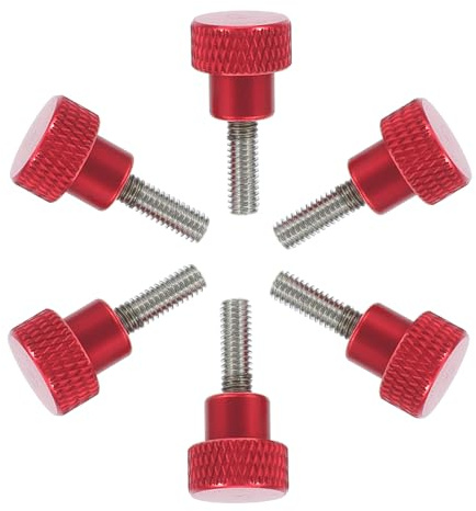 KALLORY 6 Tornillos Moleteados M4 X 12mm de Aleación de Aluminio, Instalación sin Herramientas, Mejor Agarre para Panel Lateral de PC y Soporte de Monitor
