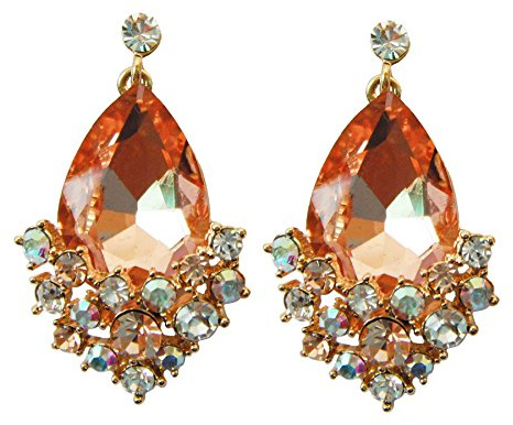 Navachi - Basismetall, vergoldet mit 18 kt Tropfenschliff Orange-gelb Oxyde de Zirconium