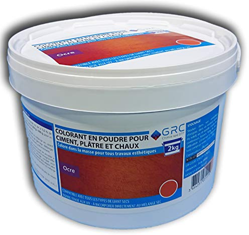 GRC – Colorante OCRE en polvo para cemento, yeso y cal, 2 kg