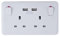 Schneider Electric GGBL30202USBAS, Lisse White Moulded, Switched Double Power Socket with USB Charging Ports, White, 13 A