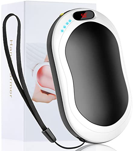 Chauffe-Mains Rechargeable, 10000mAh USB Powerbank avec Écran Numérique, Chauffe-Mains Électrique avec Plusieurs Niveaux de Chauffage de 40-60°C, Idéal pour Les Raynauds et la Randonnée, Camping