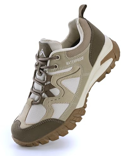 CC-Los Women's Lightweight Waterproof Hiking Shoes for Walking, Outdoor & Climbing Beige Size 6